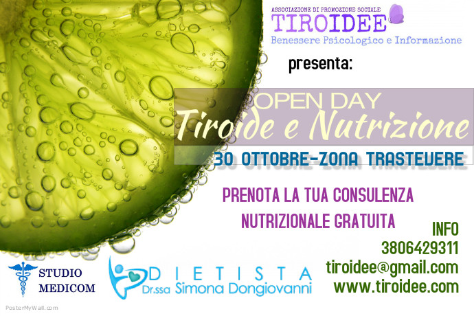 Consulenze gratuite previa prenotazione al 380.6429311 o tiroidee.gmail.com
