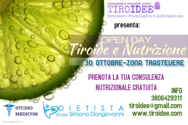Consulenze gratuite previa prenotazione al 380.6429311 o tiroidee.gmail.com